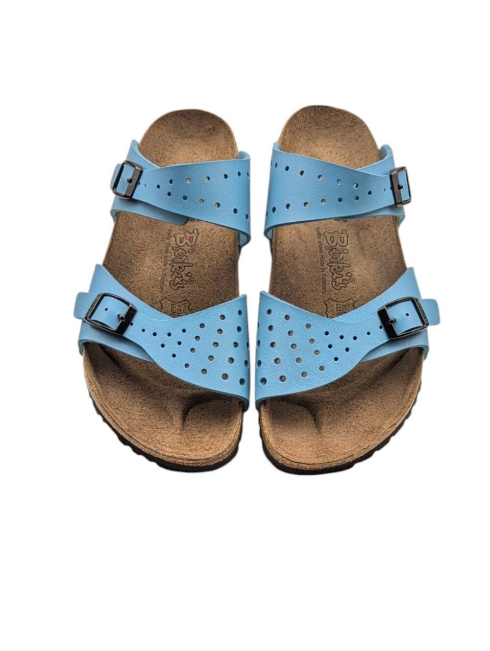 Birki’s Birkenstock Freeport Aqua Blue Perforated Cork Sandals EU 38 US 7 S4135 - Picture 7 of 11